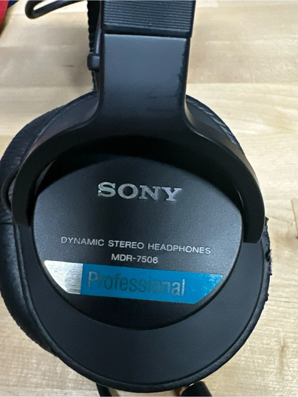 Sony Black Over-Ear Headphones with Blue Accent